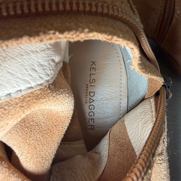 KELSI DAGGER BROOKLYN KDB Logan Camel Over The Knee Boots Suede Leather Size 8 - Picture 6 of 9